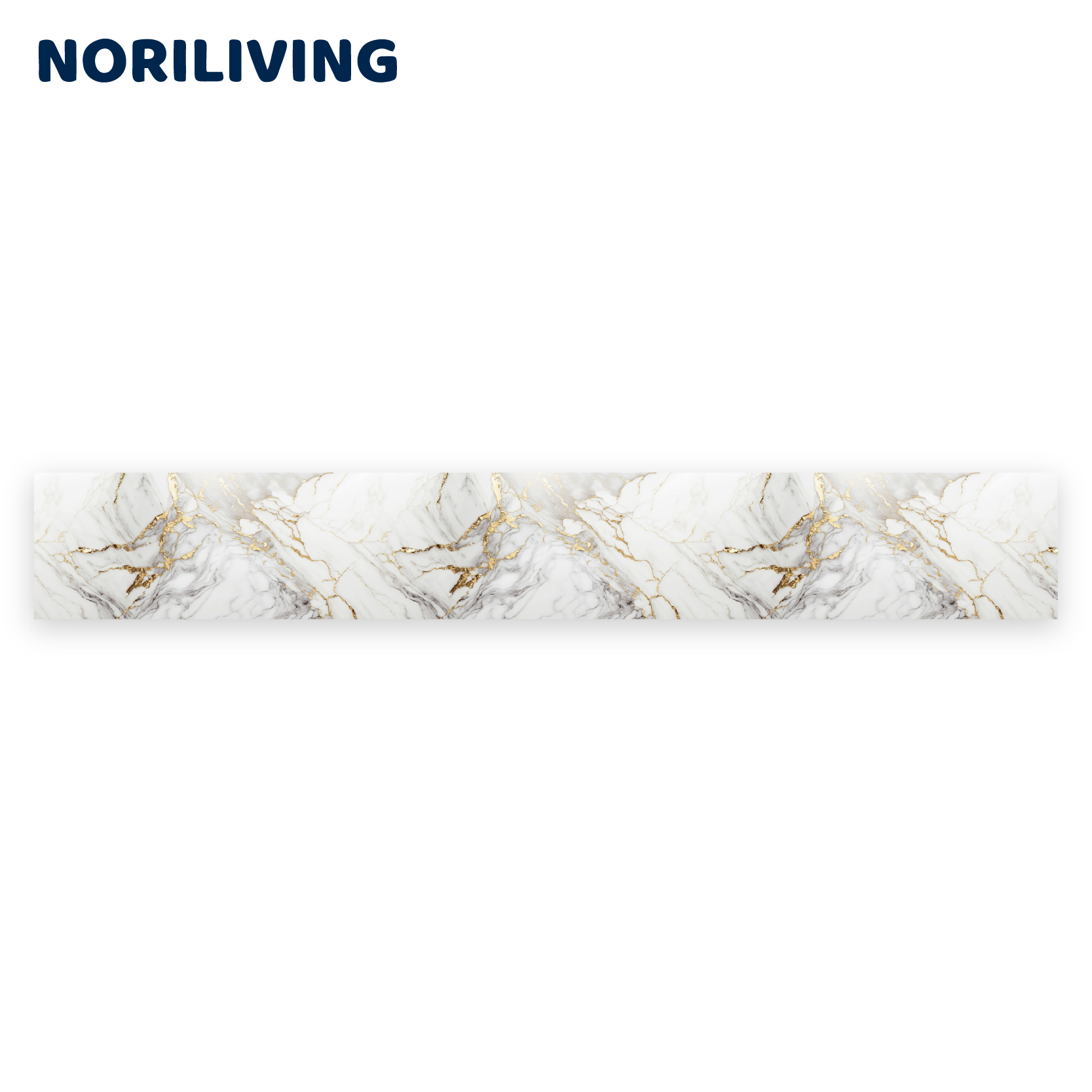 Selbstklebende Marmor-Optik Fliesenleiste von NORILIVING Dekorative Fliesenleiste in Marmor-Optik mit goldenen Akzenten von NORILIVING