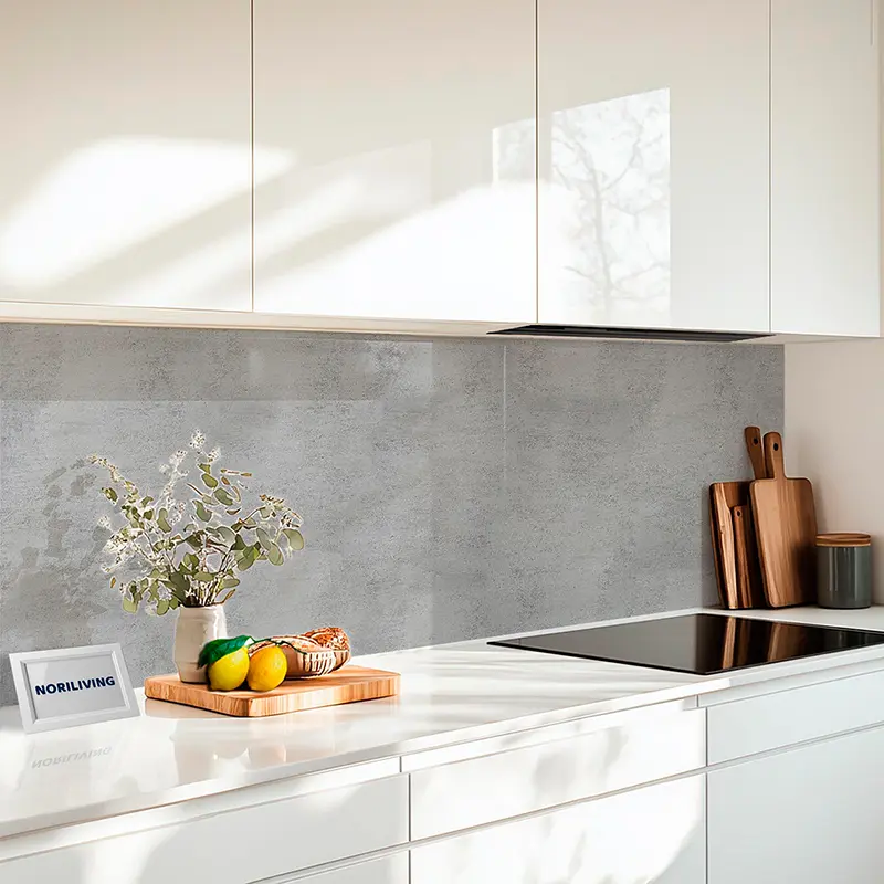 Küchenrückwand Echtglasoptik Profiline Stein mittel grau Beton 262