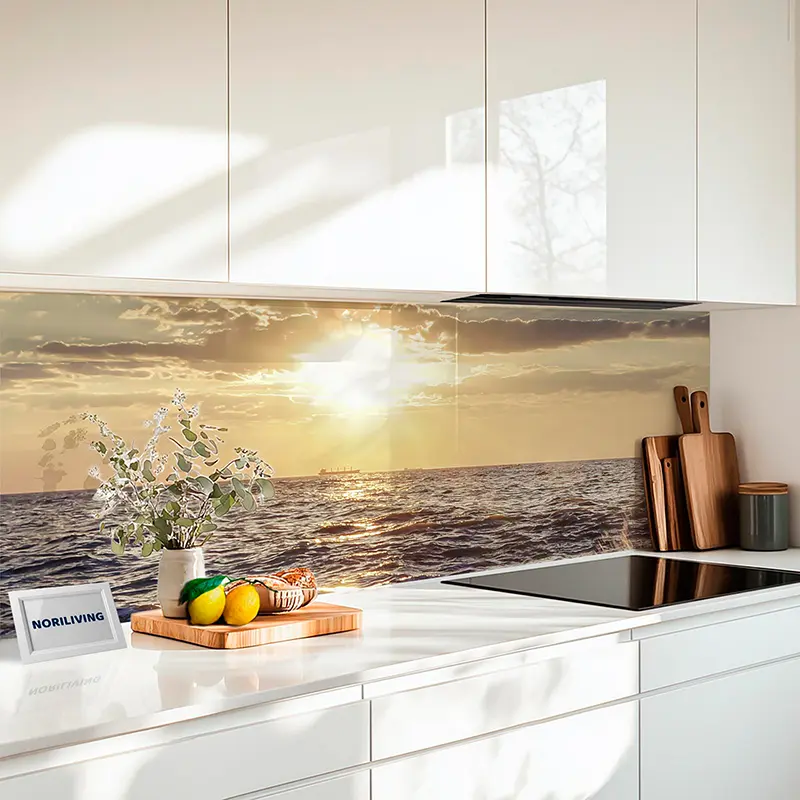 Küchenrückwand Echtglasoptik Profiline Sonnenuntergang am Meer 859