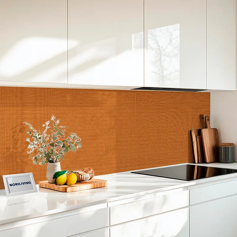 Küchenrückwand Alu 1-4 teilig Gewebestruktur Braun 2265