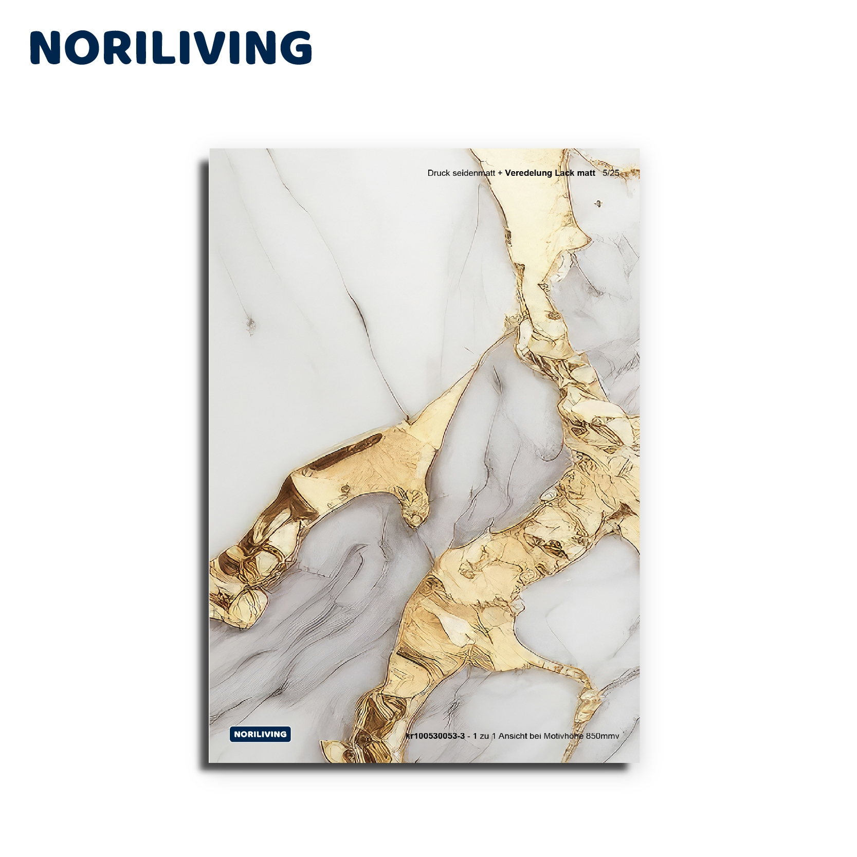 Wandbild mit Marmor- und Goldeffekten - Elegantes Design von NORILIVING Elegantes Wandbild mit Marmor- und Goldveredelung von NORILIVING, geeignet für moderne Inneneinrichtungen