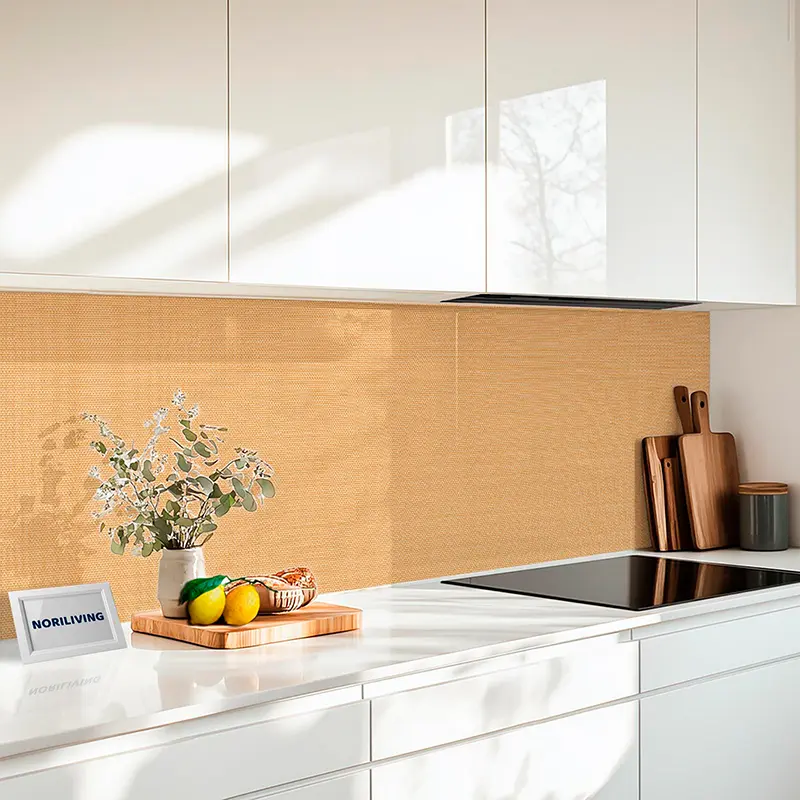 Küchenrückwand Alu 1-4 teilig Gewebestruktur Beige 2260