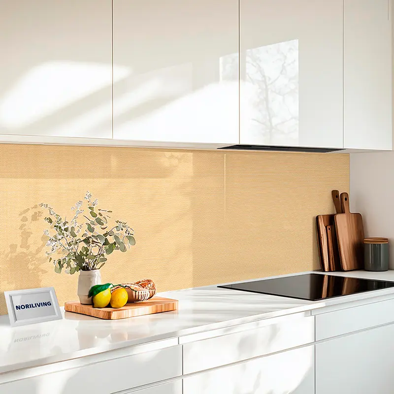 Küchenrückwand Alu 1-4 teilig Gewebestruktur Beige 2239