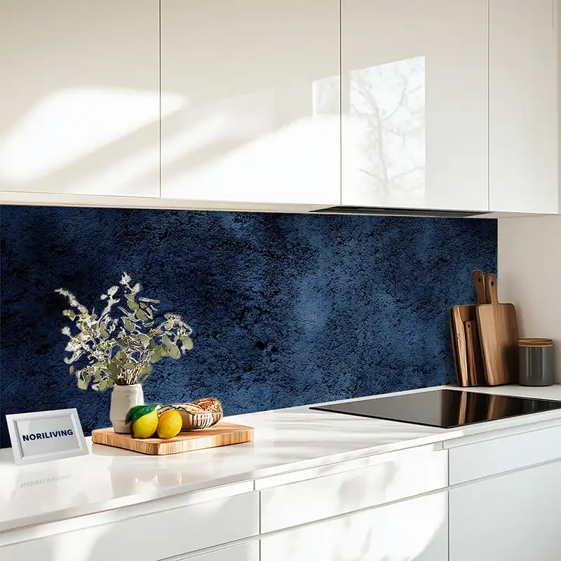 Küchenrückwand Alu Steinstruktur mit eleganten dunklen schwarzen und blauen Farben 648 Küchenrückwand Alu Steinstruktur mit eleganten dunklen schwarzen und blauen Farben 648