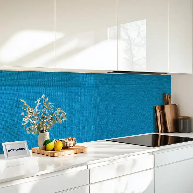 Küchenrückwand Alu 1-4 teilig Gewebestruktur Blau 2232