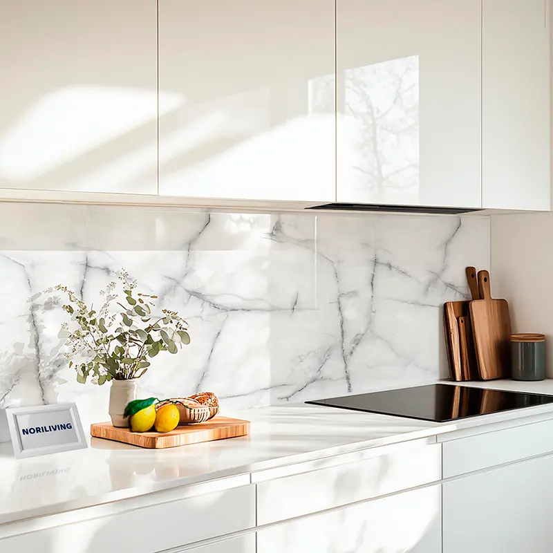 Fliesenfolie Premium Marmorstruktur weiß 002 schwarz-weiß