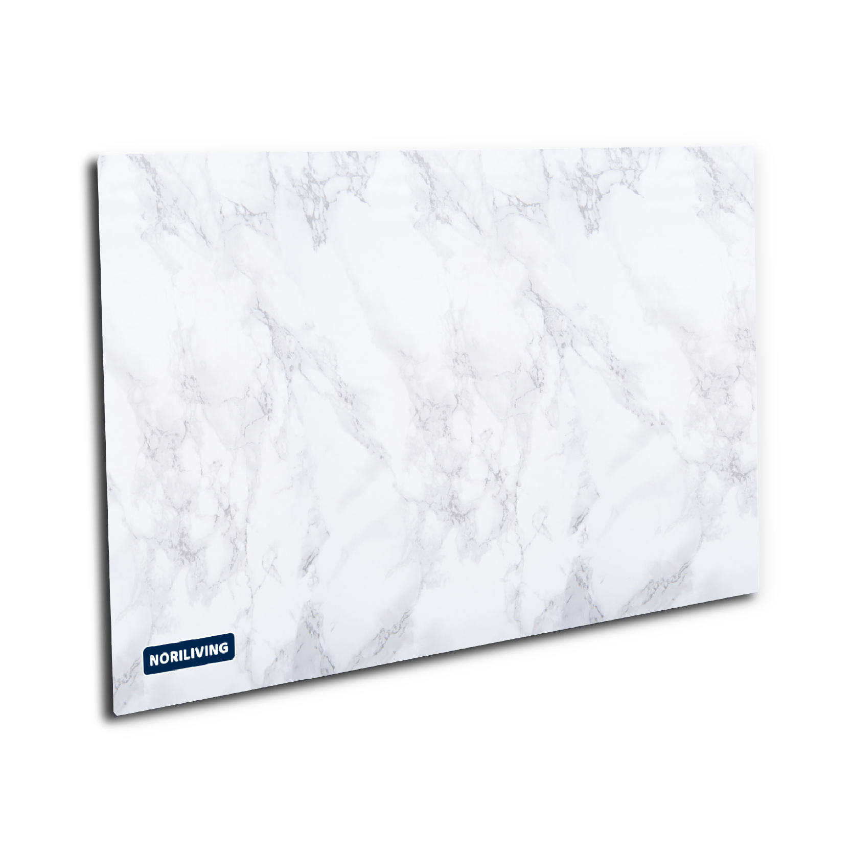 Moderne Marmor-Design Heizplatte von Noriliving, energiesparend und stilvoll Weiße Heizplatte mit Marmor-Design von Noriliving, ideal für modernes Wohnen